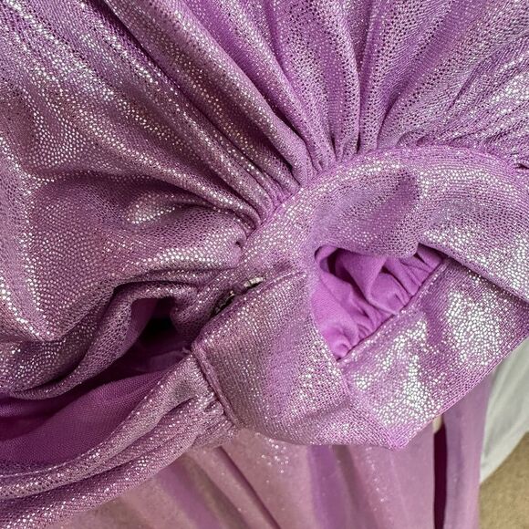Bronx and Banco Zoe Lilac Lame Shimmer Gown | Size S - Picture 11 of 14